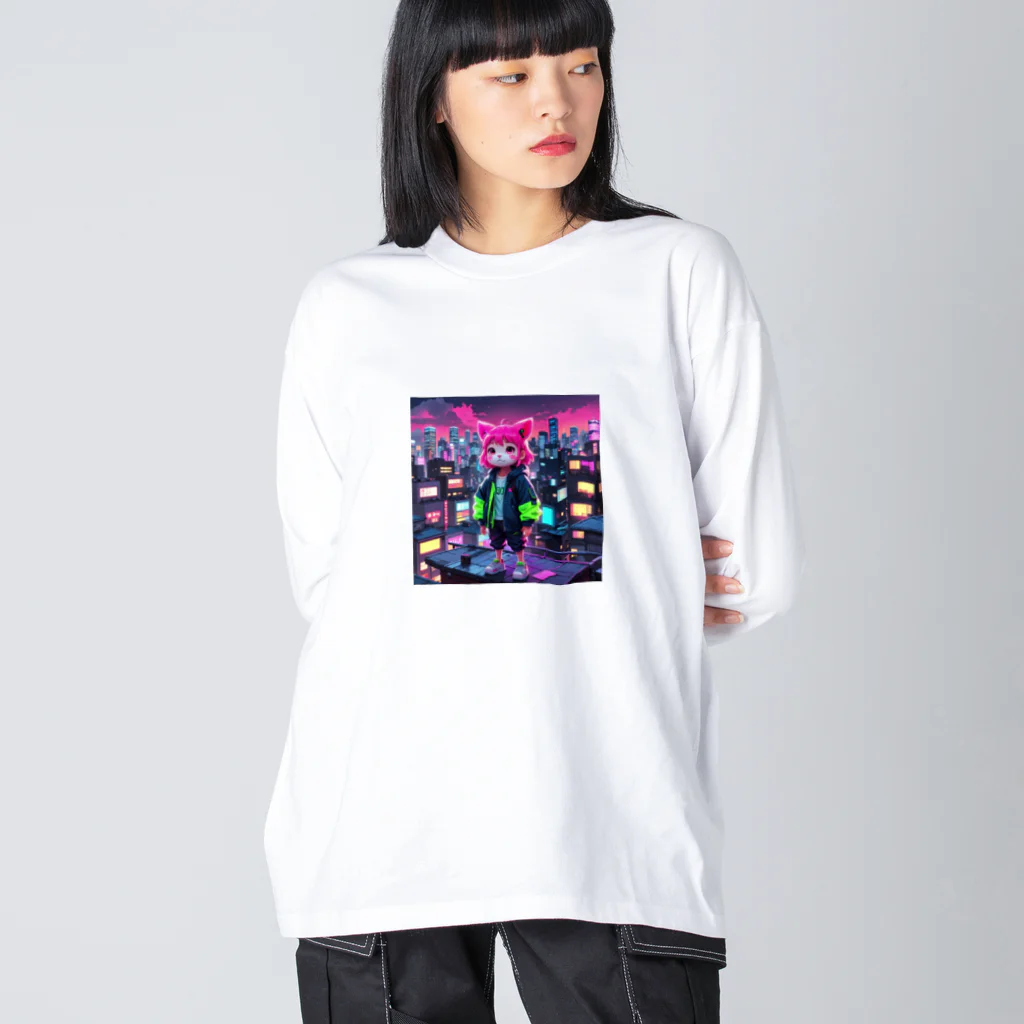 AI妖怪大図鑑のネオン妖怪　エモナ Big Long Sleeve T-Shirt