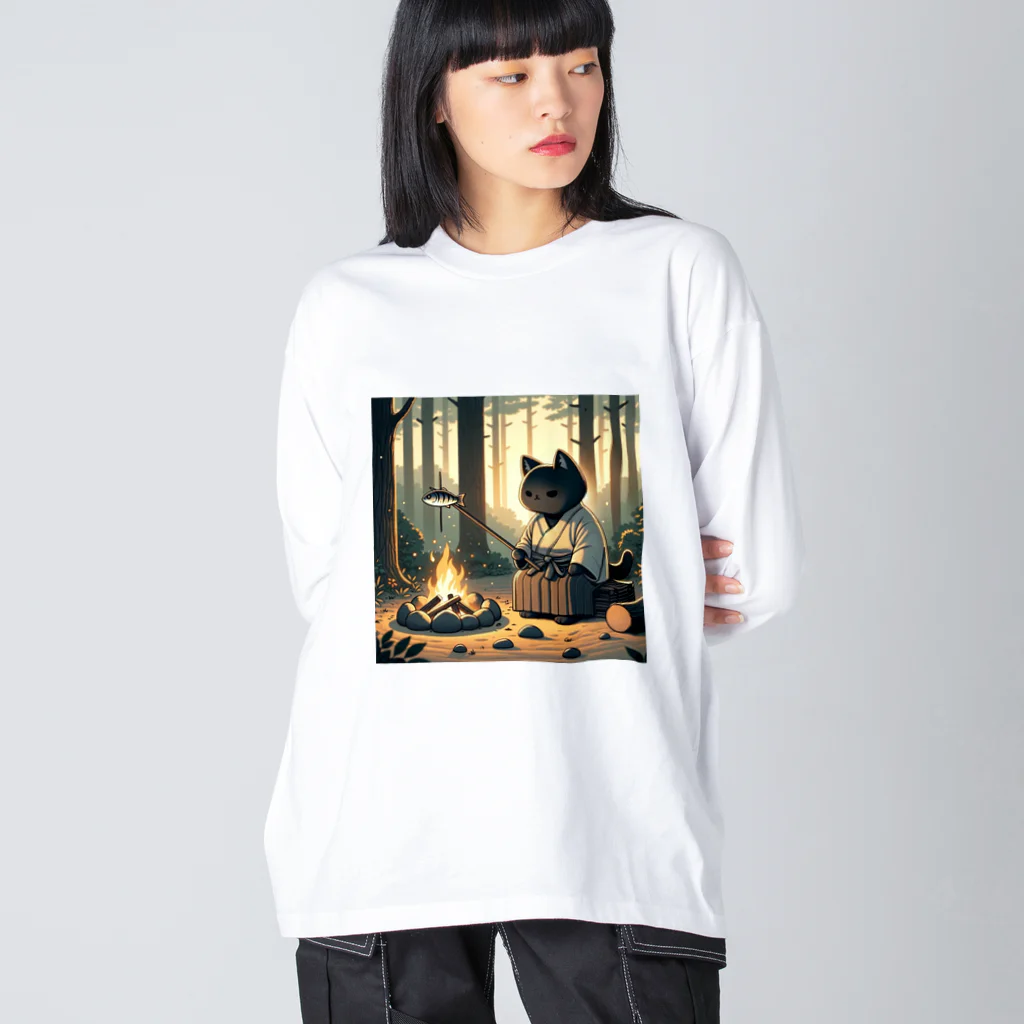 yanagi_mochiの猫侍の晩御飯 Big Long Sleeve T-Shirt