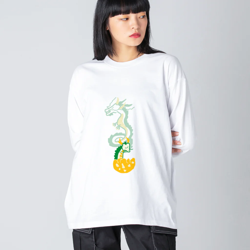 ときどき。よりみち日和。の大空を夢見る子龍 ビッグシルエットロングスリーブTシャツ