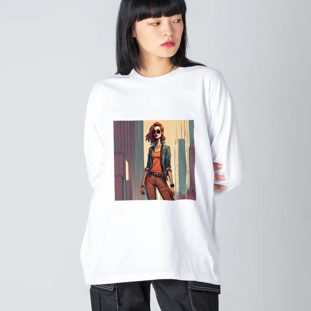 Rad7のスタイリッシュ　ガール Big Long Sleeve T-Shirt