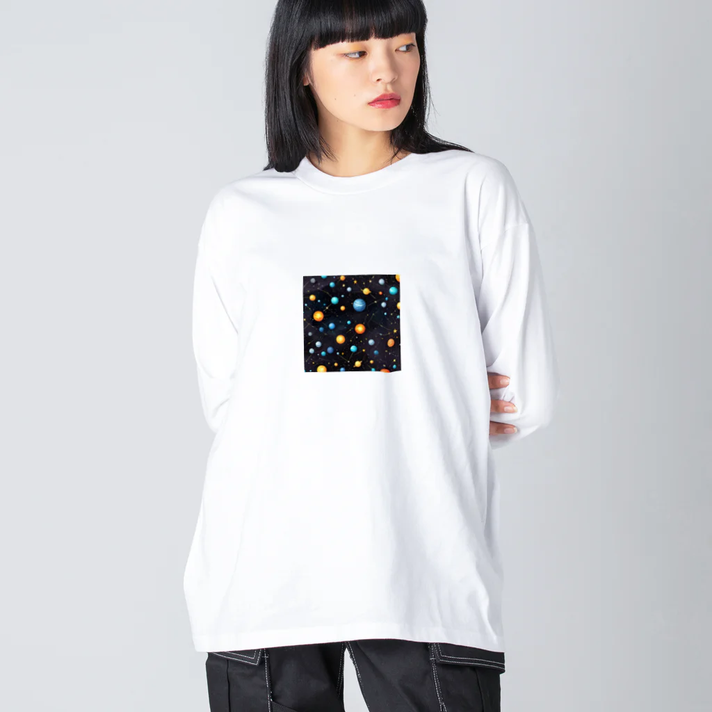 mibusenaの宇宙空間デザイン ビッグシルエットロングスリーブTシャツ