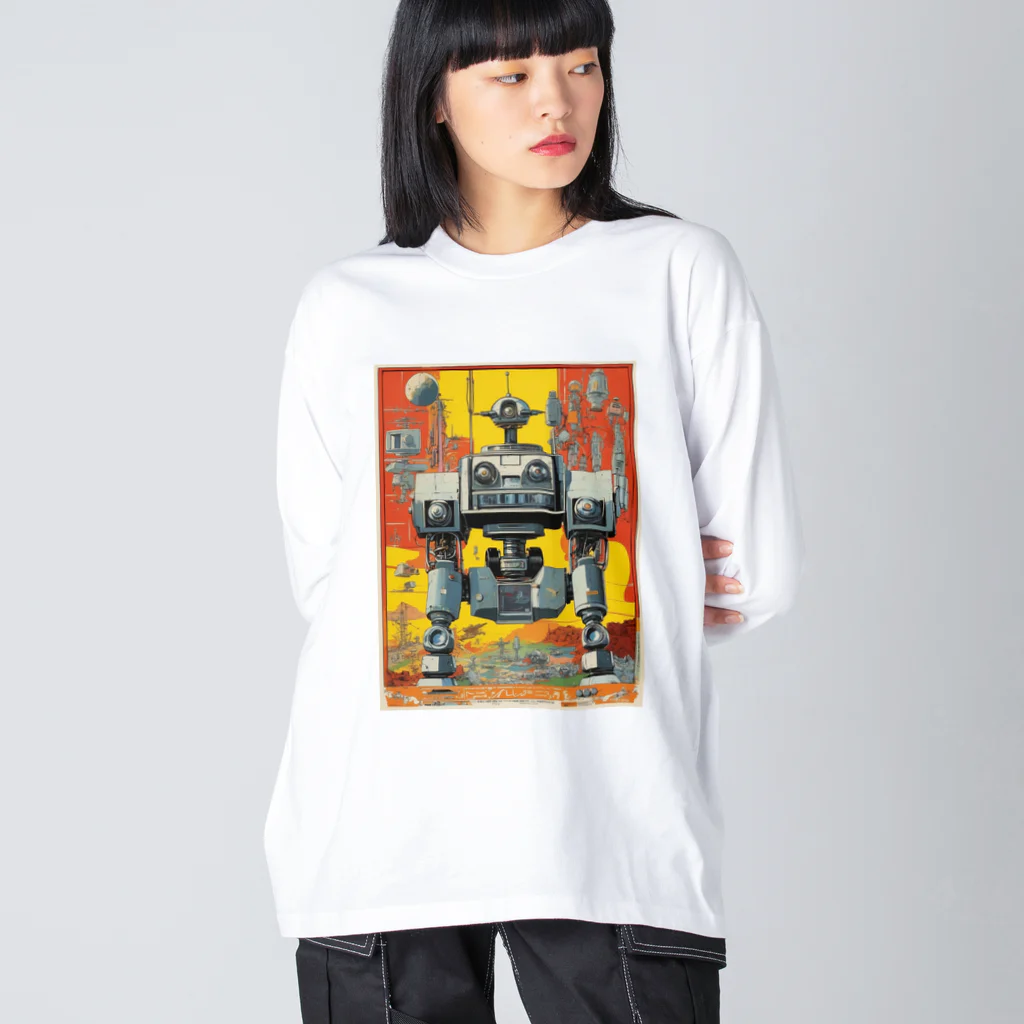 mirinconixのレトロで大きくてジャンクな戦闘用ロボットくん Big Long Sleeve T-Shirt