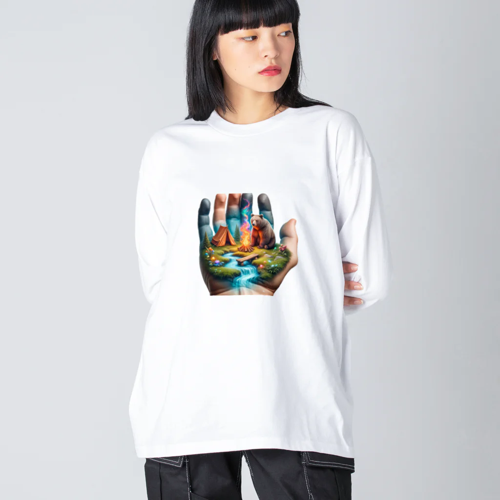 EseCAMPのキャンプ熊シリーズ Big Long Sleeve T-Shirt