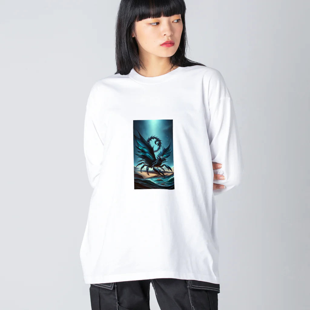 AI空想生き物図鑑のブラックマンタ×サソリ Big Long Sleeve T-Shirt