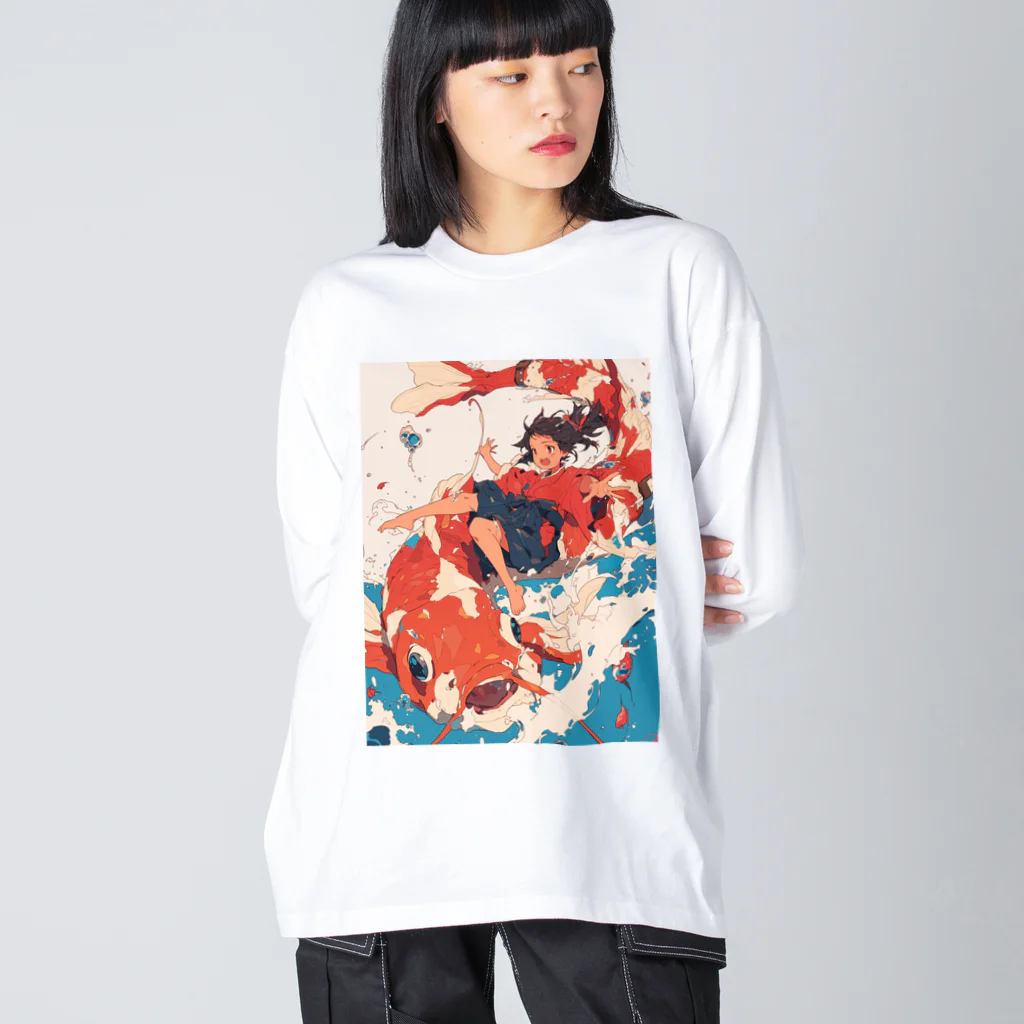 AQUAMETAVERSEの錦鯉と一緒　なでしこ1478 Big Long Sleeve T-Shirt