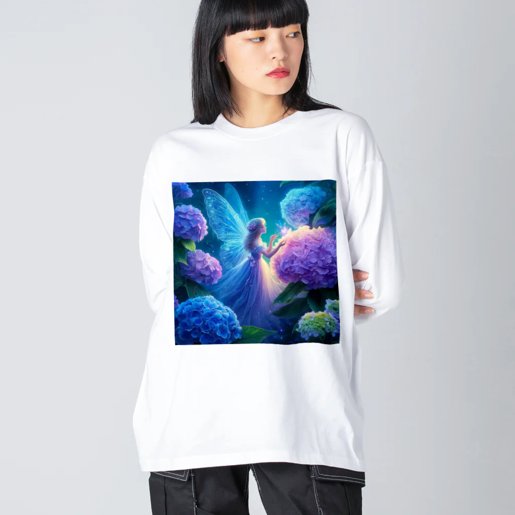 かるるんショップのあじさいと妖精 Big Long Sleeve T-Shirt