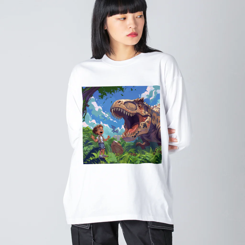 AQUAMETAVERSEの恐竜と少年　なでしこ1478 Big Long Sleeve T-Shirt