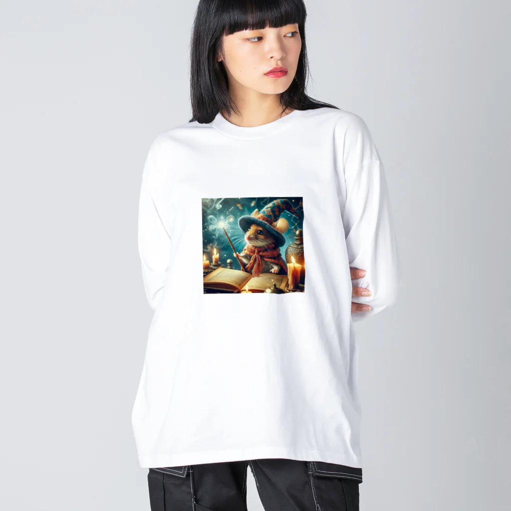 終わらない夢🌈の魔道師のネズミ🐭✨ ビッグシルエットロングスリーブTシャツ