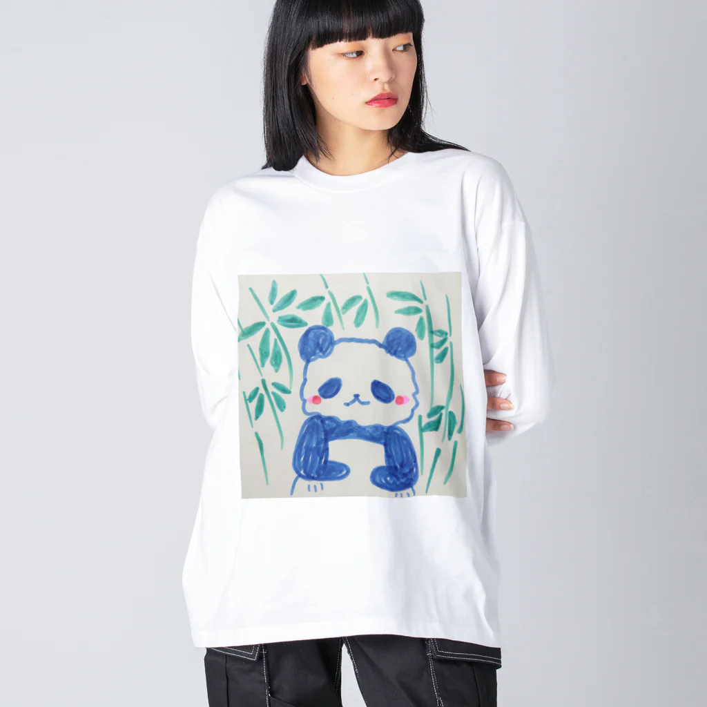 モチクマのモフモフパンダ君 ビッグシルエットロングスリーブTシャツ