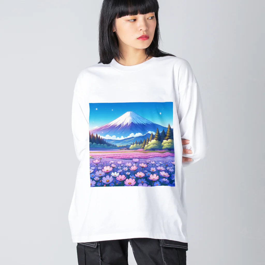 Qten369の日本の美しい風景 ビッグシルエットロングスリーブTシャツ