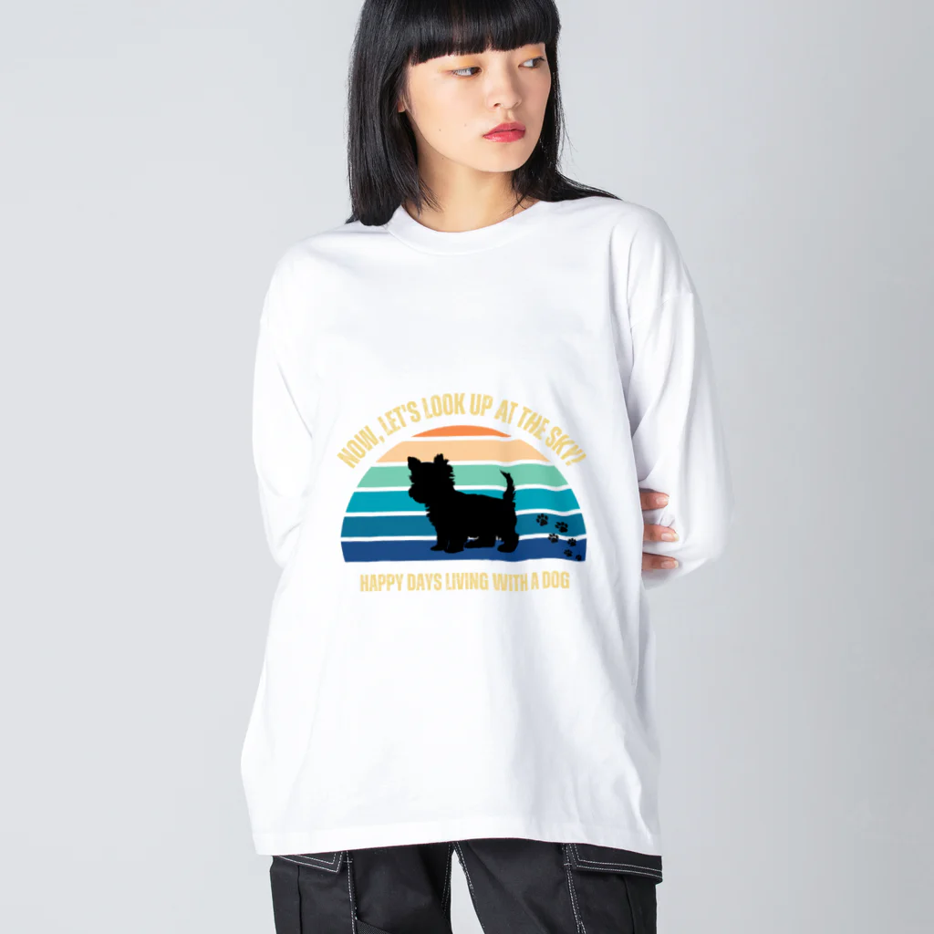 dreamy-designのわんちゃん　ヨークシャテリア ビッグシルエットロングスリーブTシャツ