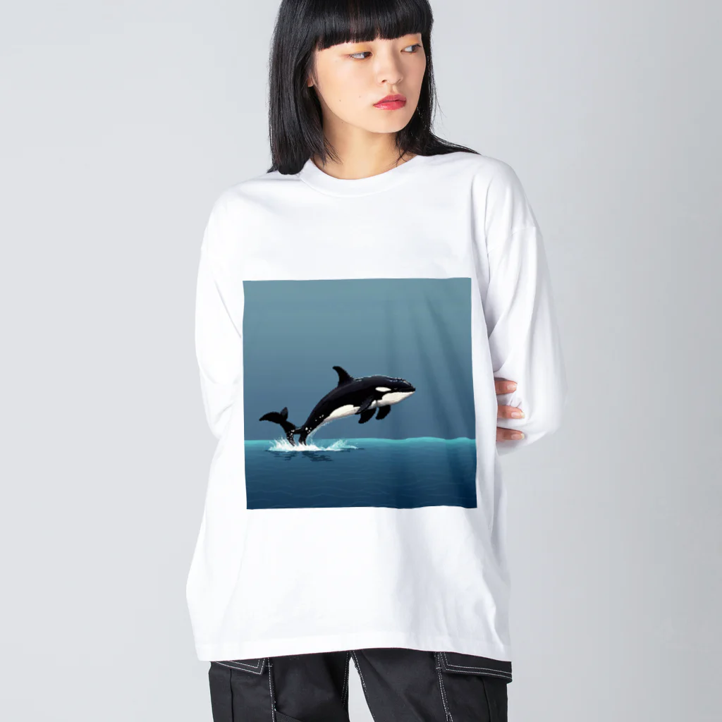 asuto_20のドット絵のシャチ Big Long Sleeve T-Shirt