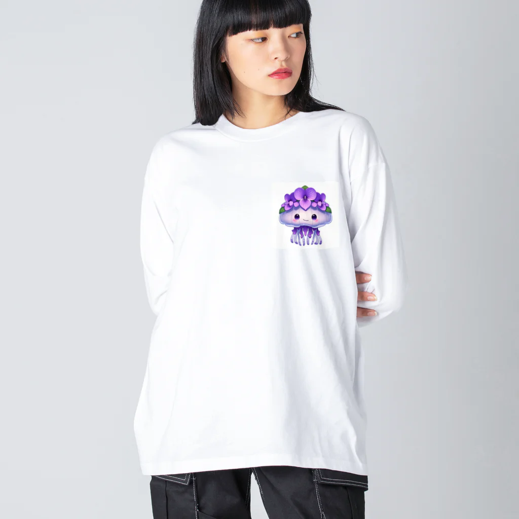 kimiyanの花くらげ　すみれちゃん2 ビッグシルエットロングスリーブTシャツ