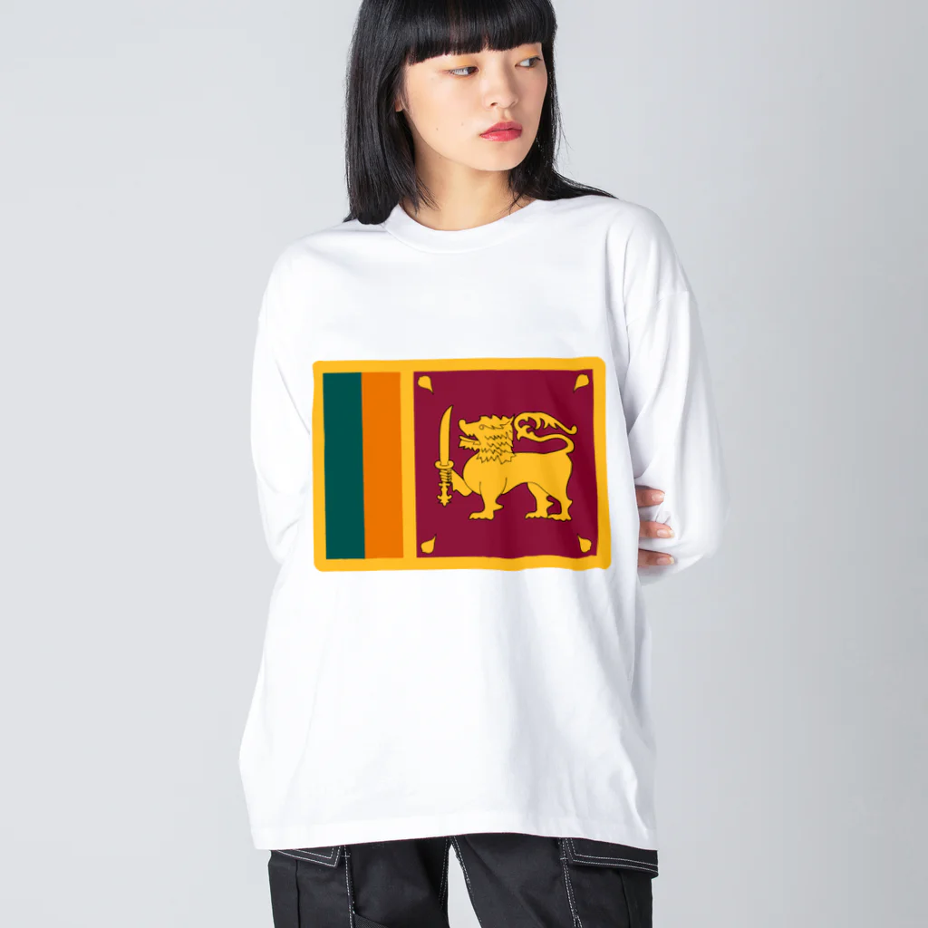 お絵かき屋さんのスリランカの国旗 ビッグシルエットロングスリーブTシャツ