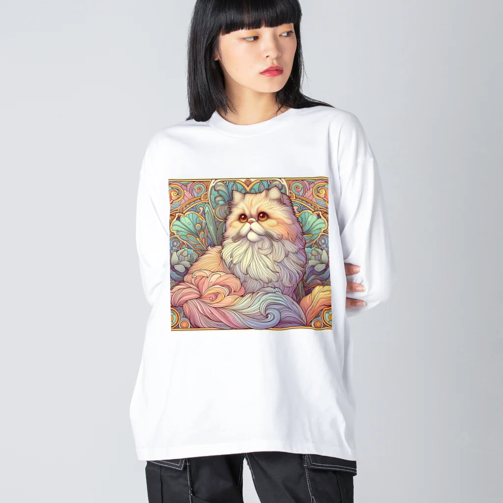 猫の世界のミュシャ猫シリーズ2 Big Long Sleeve T-Shirt