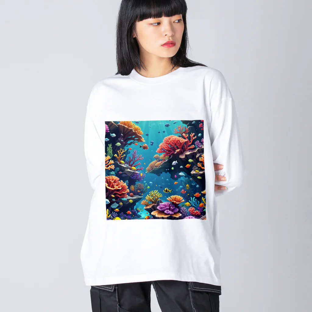 asuto_20のローポリ風サンゴ Big Long Sleeve T-Shirt