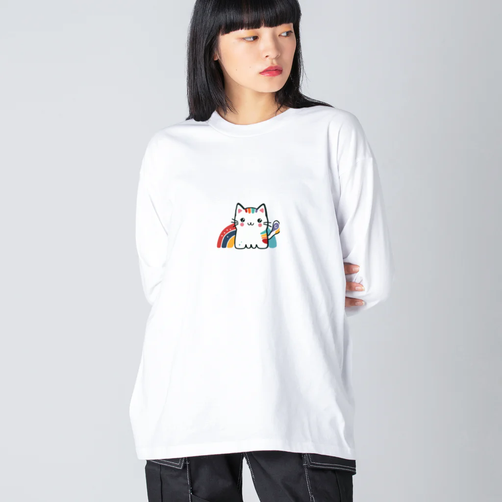 yielanggo007の虹のねこ Big Long Sleeve T-Shirt