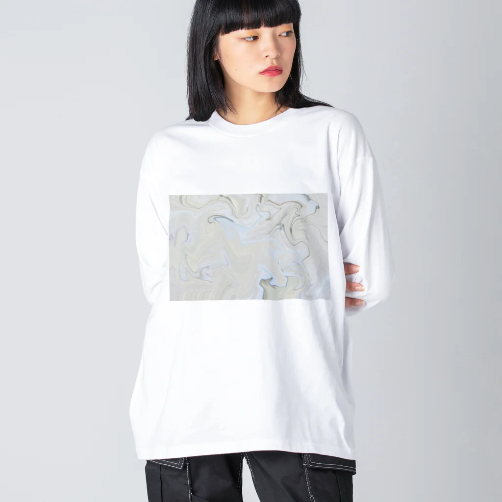 CHOUCHOU_シュシュの大理石風マーブル Big Long Sleeve T-Shirt