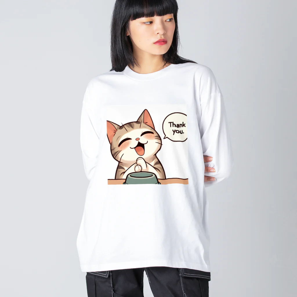 ニャンHouseのサンキュー猫 Big Long Sleeve T-Shirt