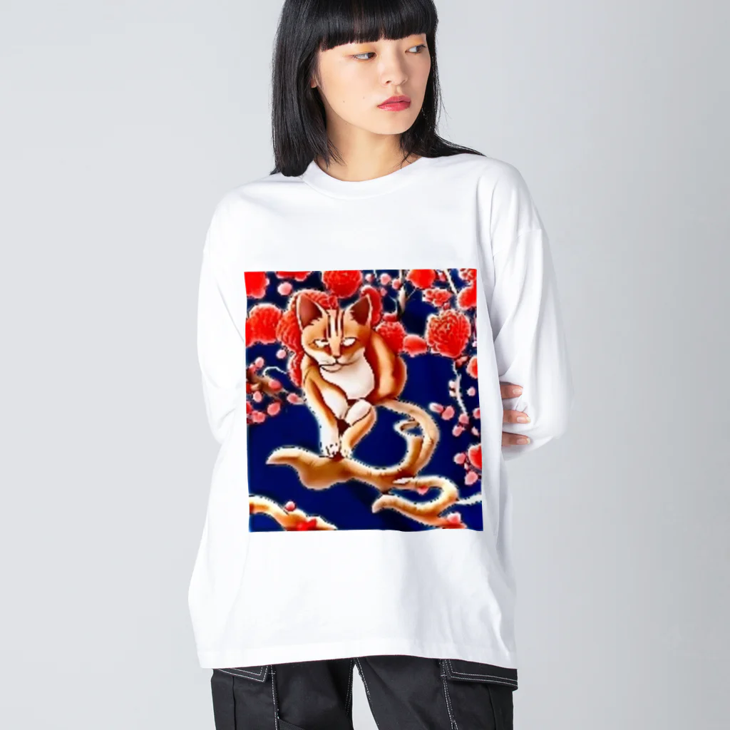 ソルブラインの和風猫｢凡｣ Big Long Sleeve T-Shirt