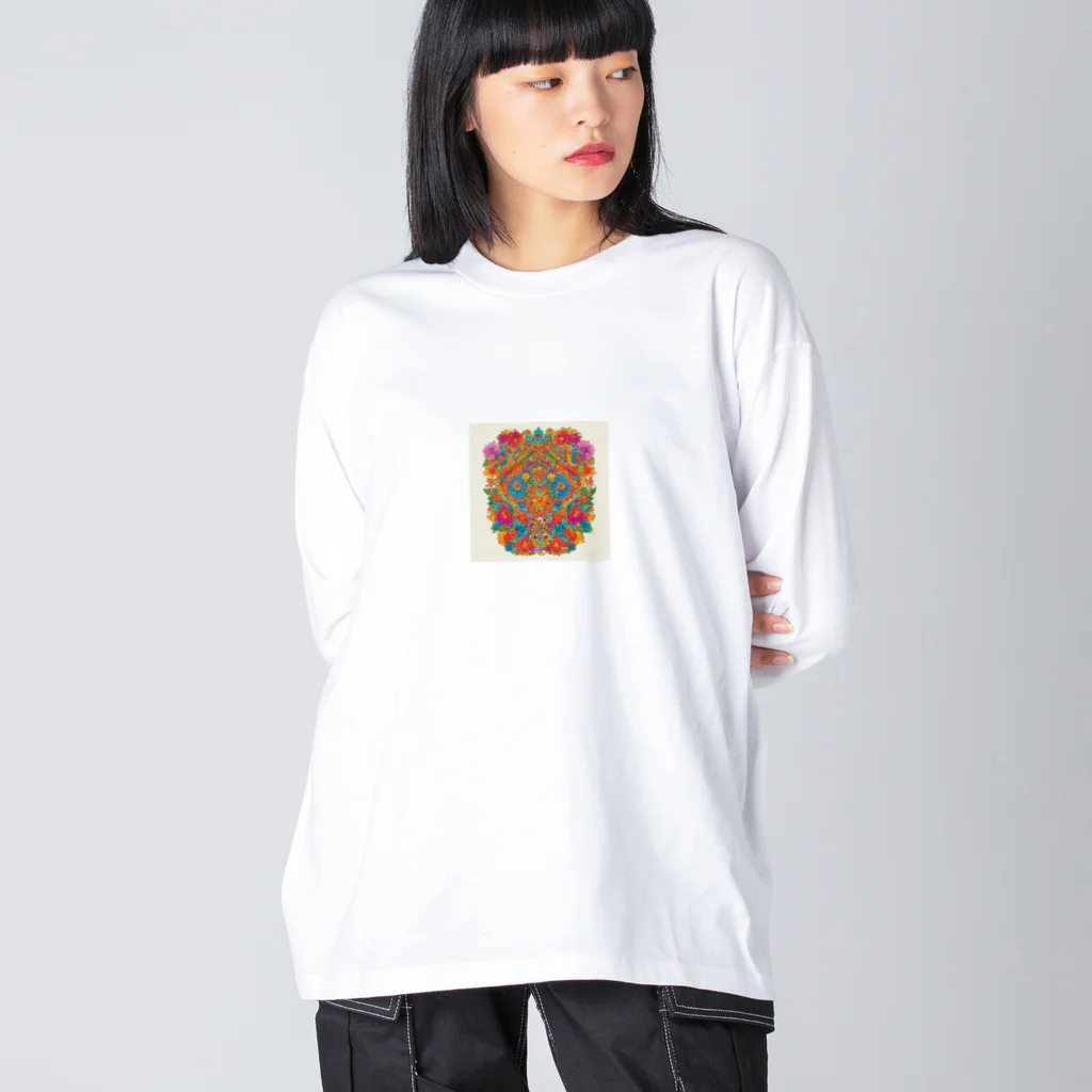 Azukisandesuの花がら Big Long Sleeve T-Shirt