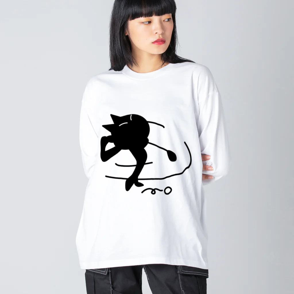 B-catのゴルフ猫 ビッグシルエットロングスリーブTシャツ