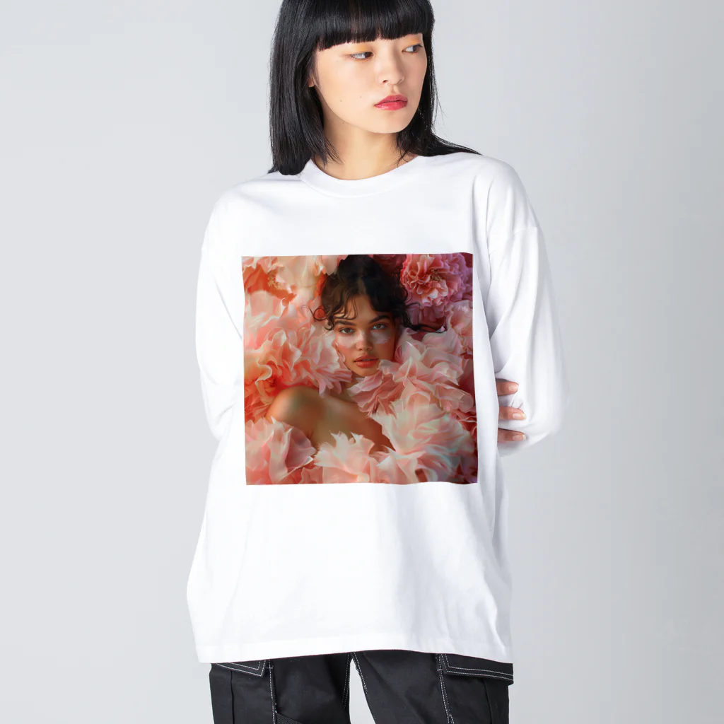 AQUAMETAVERSEのフェイスアート　Tomoe bb 2712 ビッグシルエットロングスリーブTシャツ