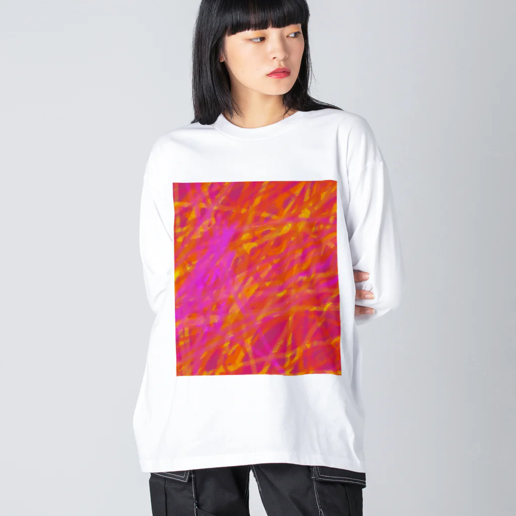 納豆ごはんの炎 Big Long Sleeve T-Shirt