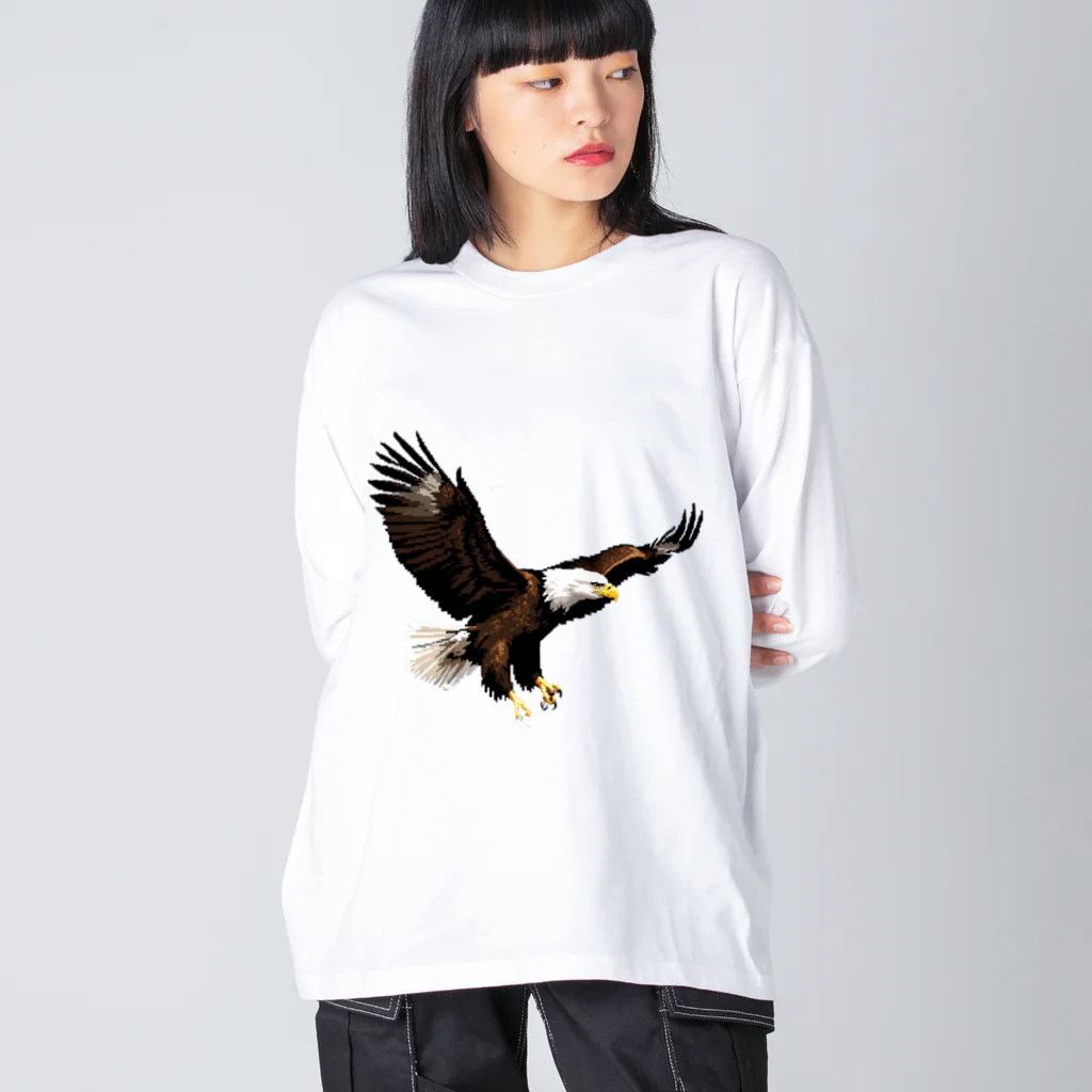 J-SHOPのピクセルアート　白頭ワシ Big Long Sleeve T-Shirt