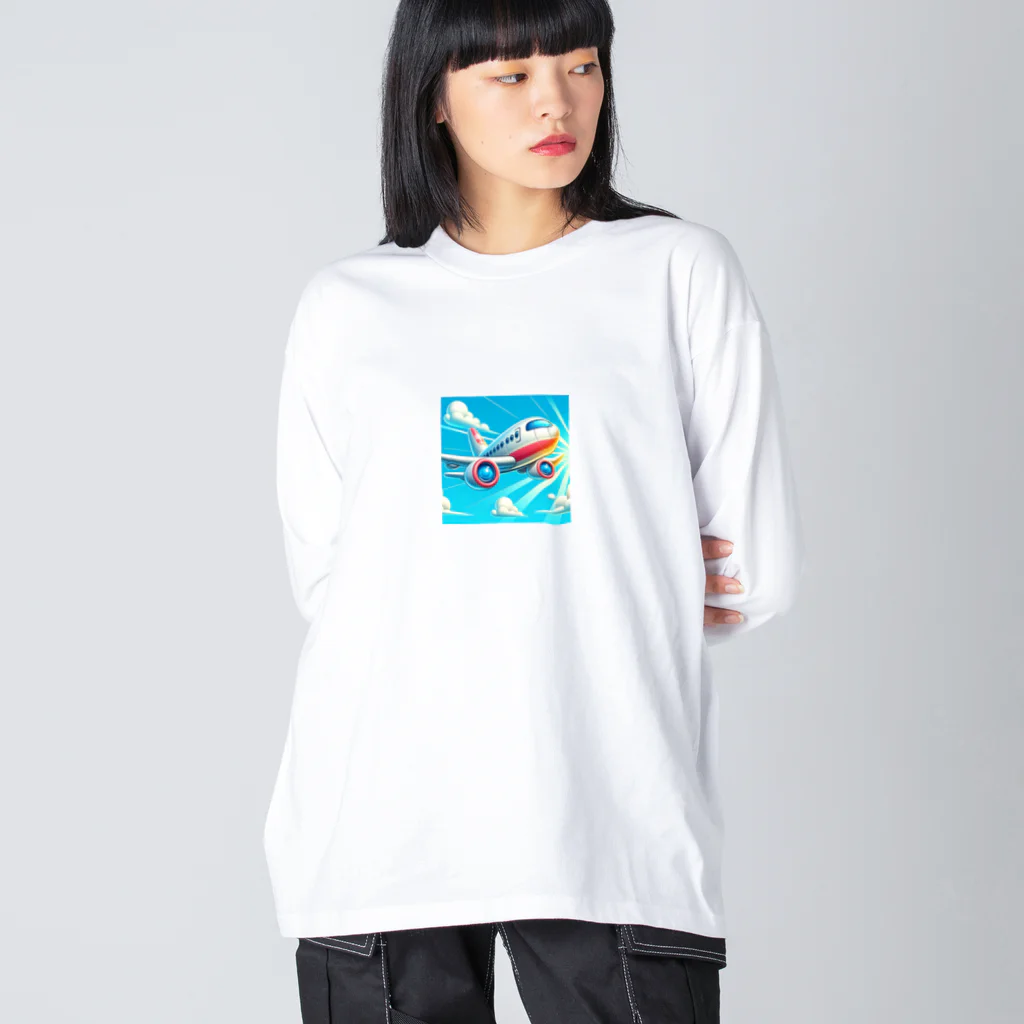 yohiti193の空飛ぶ飛行機のイラスト Big Long Sleeve T-Shirt