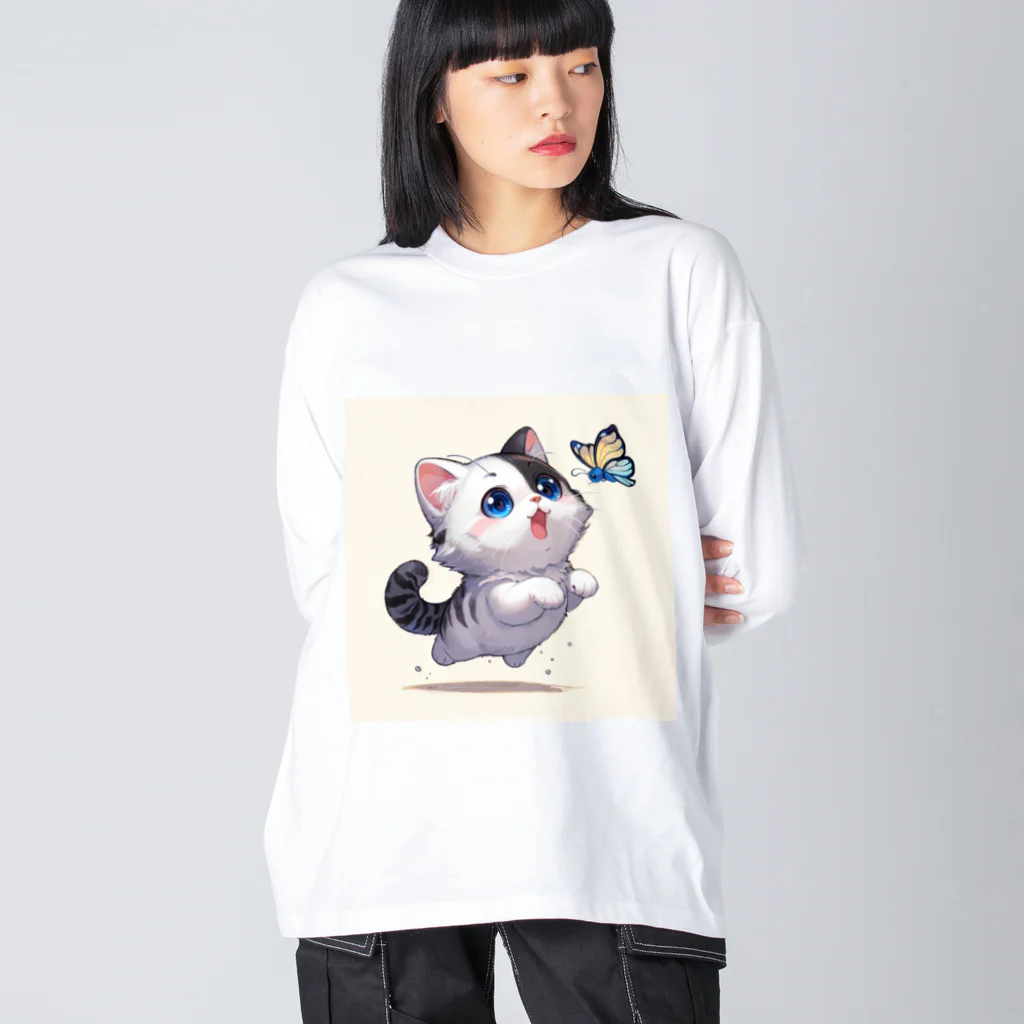 yos-1292583のねこニコばん ビッグシルエットロングスリーブTシャツ