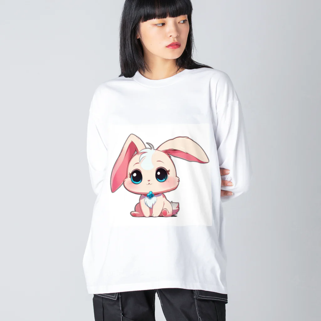 ちょっといいSHOPのちびアニマル（うさぎ） ビッグシルエットロングスリーブTシャツ