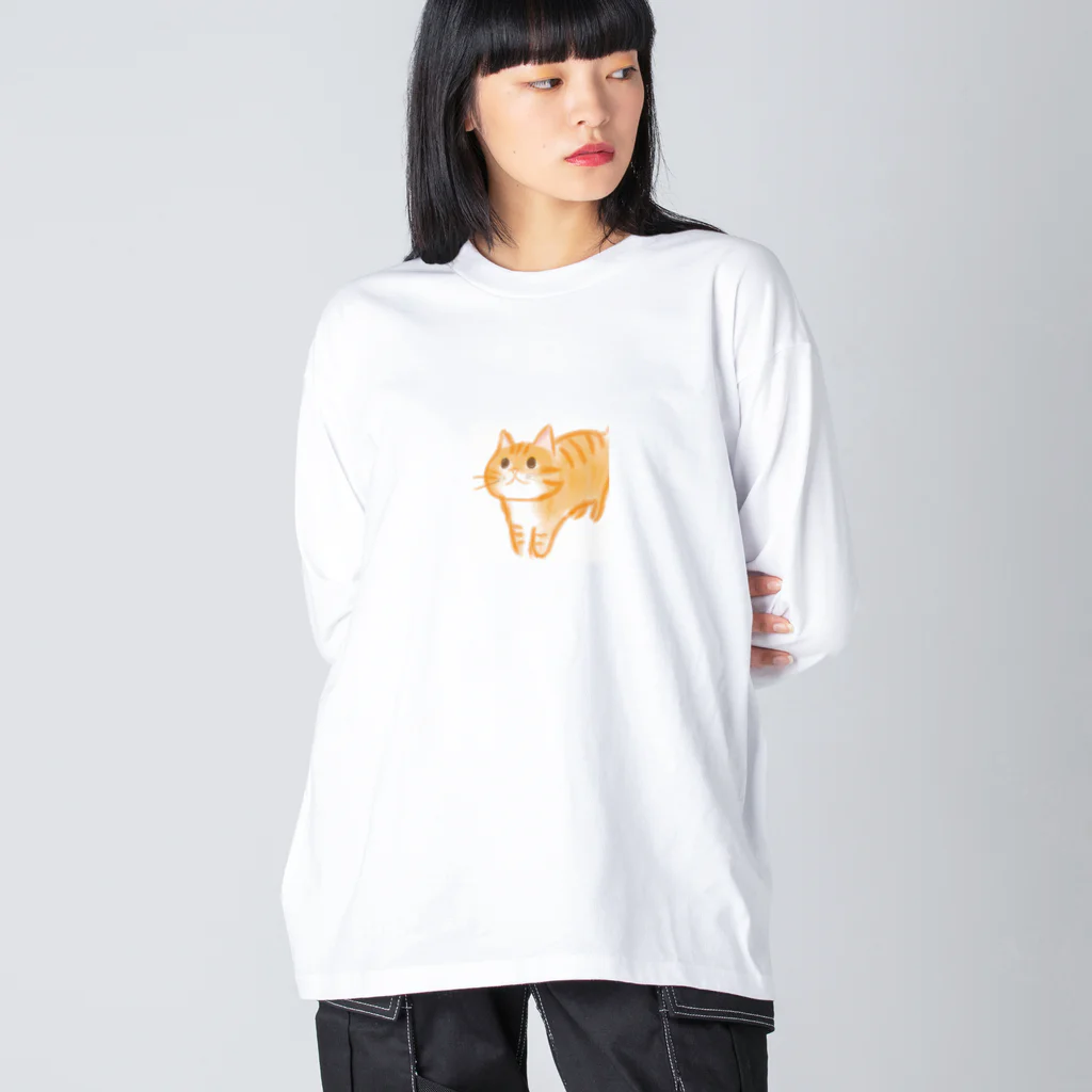 shopアルーニョのキュートなワクワクねこ Big Long Sleeve T-Shirt