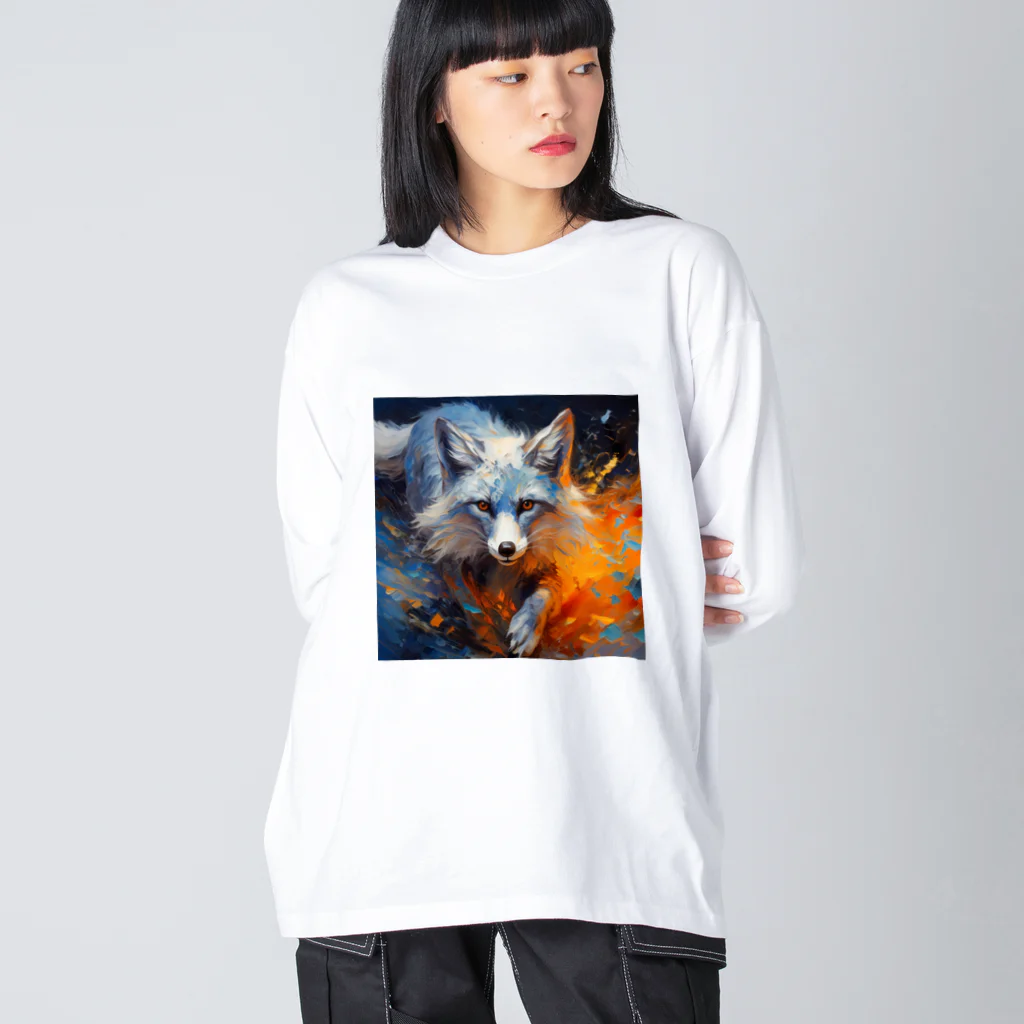 タカヤマ・サイトのフォックス・突き進む意志・アート風 Big Long Sleeve T-Shirt