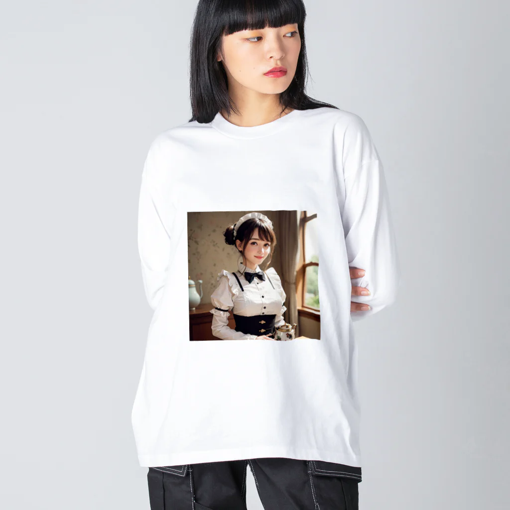 オリジナルグッズショップ KIJITORAのメイドさん Big Long Sleeve T-Shirt