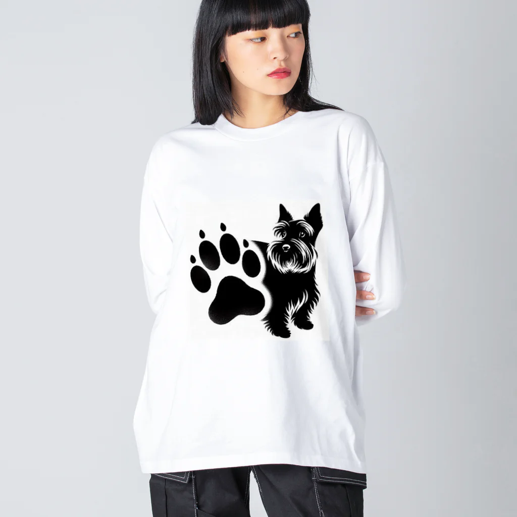 Keeiiのミニチュアシュナウザー×シルエット② Big Long Sleeve T-Shirt