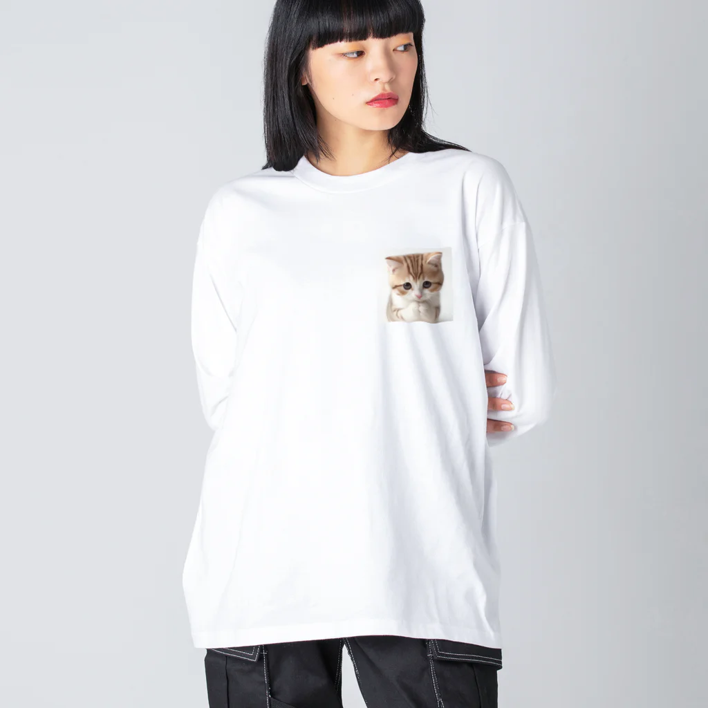 koumeiのおねがいネコちゃん ビッグシルエットロングスリーブTシャツ