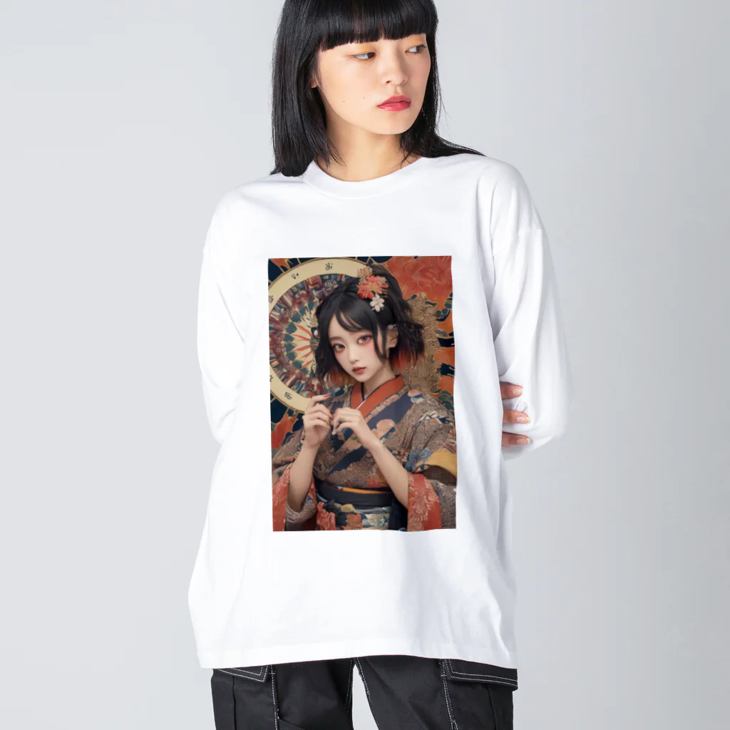 Omaniの浮世絵風美女 Big Long Sleeve T-Shirt