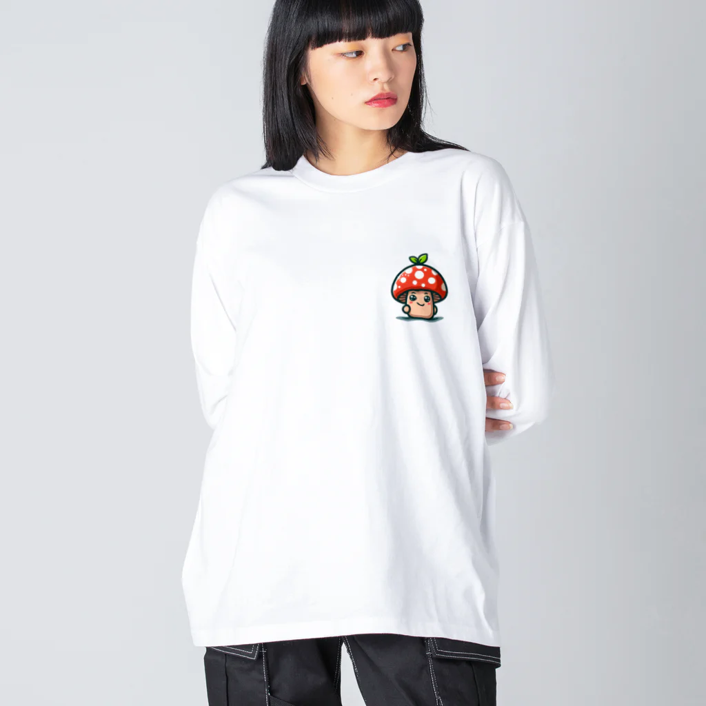 かわいいキノコくん🍄のかわいいキノコくん🍄 ビッグシルエットロングスリーブTシャツ