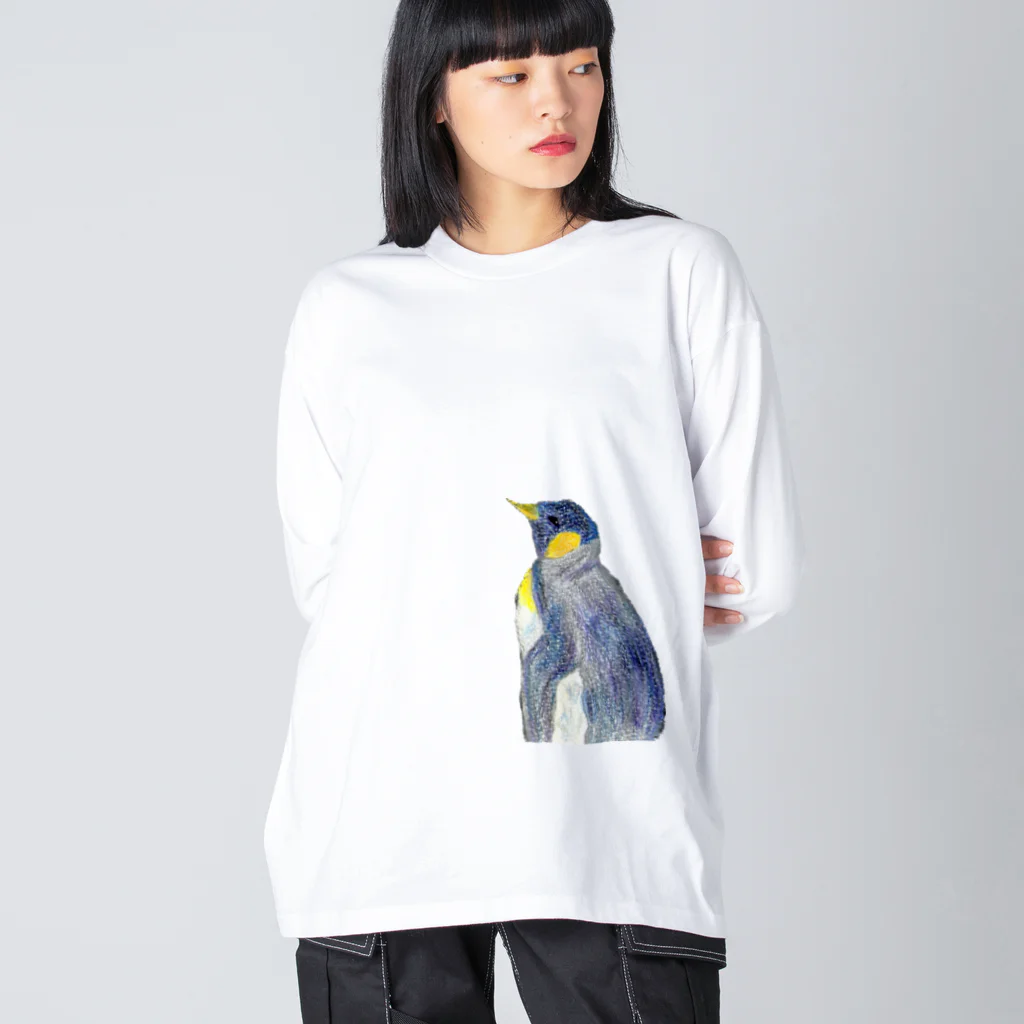 つぎの皇帝ペンギン　ひとり ビッグシルエットロングスリーブTシャツ