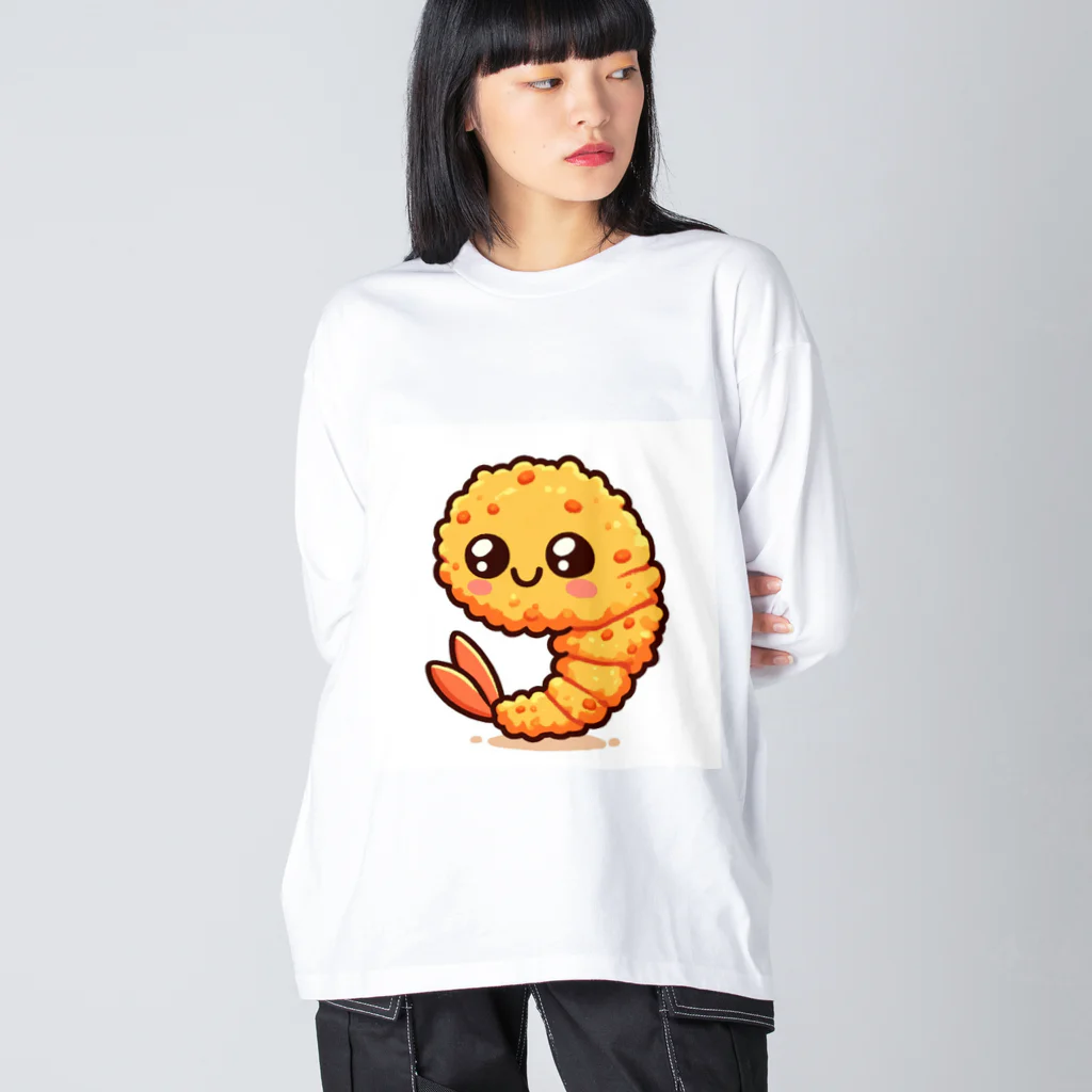 moka_mattarliのエビふりゃ〜くん ビッグシルエットロングスリーブTシャツ