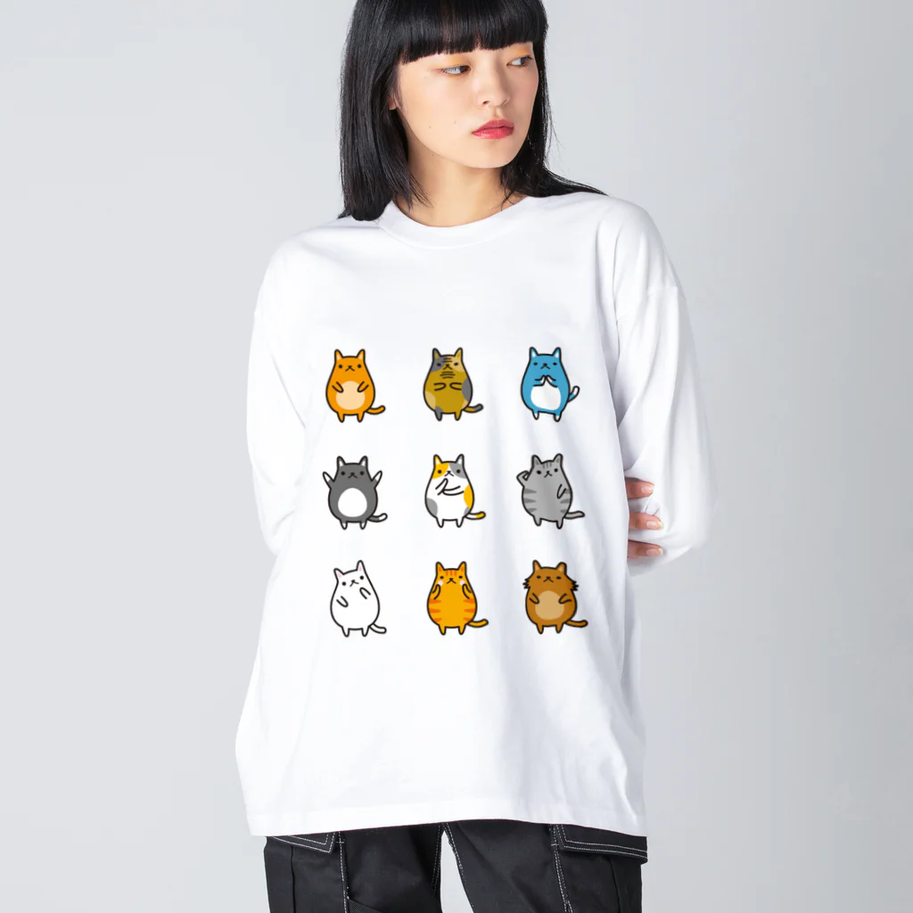 hiropo3のねこズ ビッグシルエットロングスリーブTシャツ