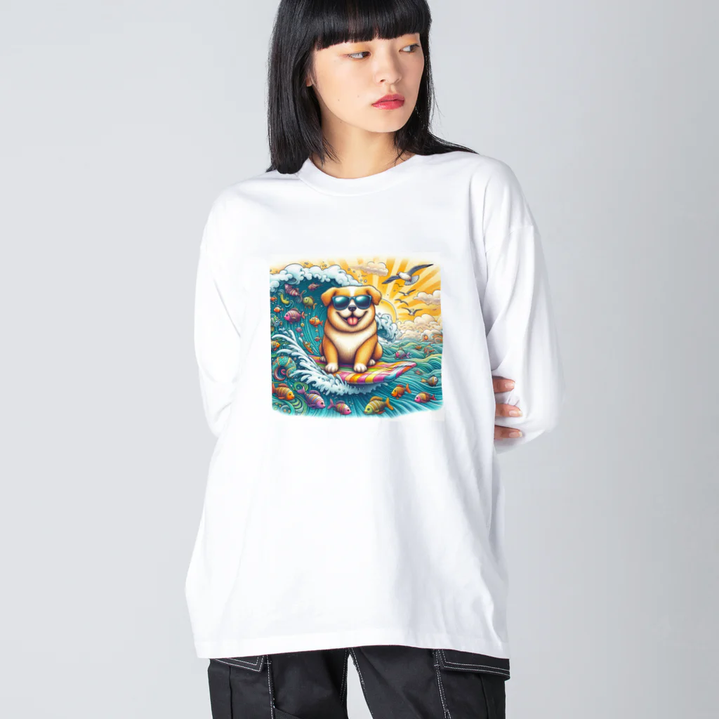 Mizのゆるハウスのサーフィンワンコ Big Long Sleeve T-Shirt