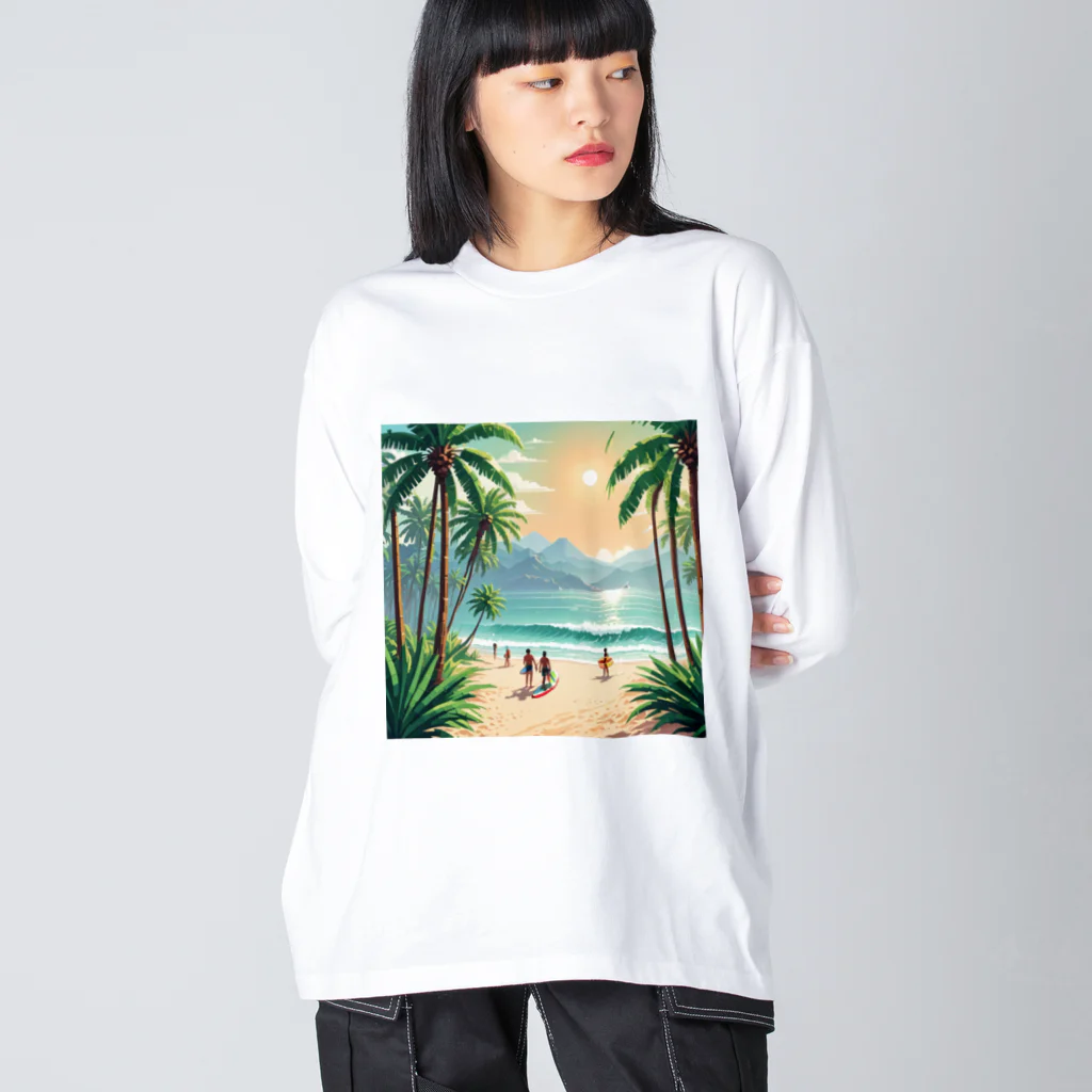 Paradise ExploreのPalm Breeze Bliss ビッグシルエットロングスリーブTシャツ