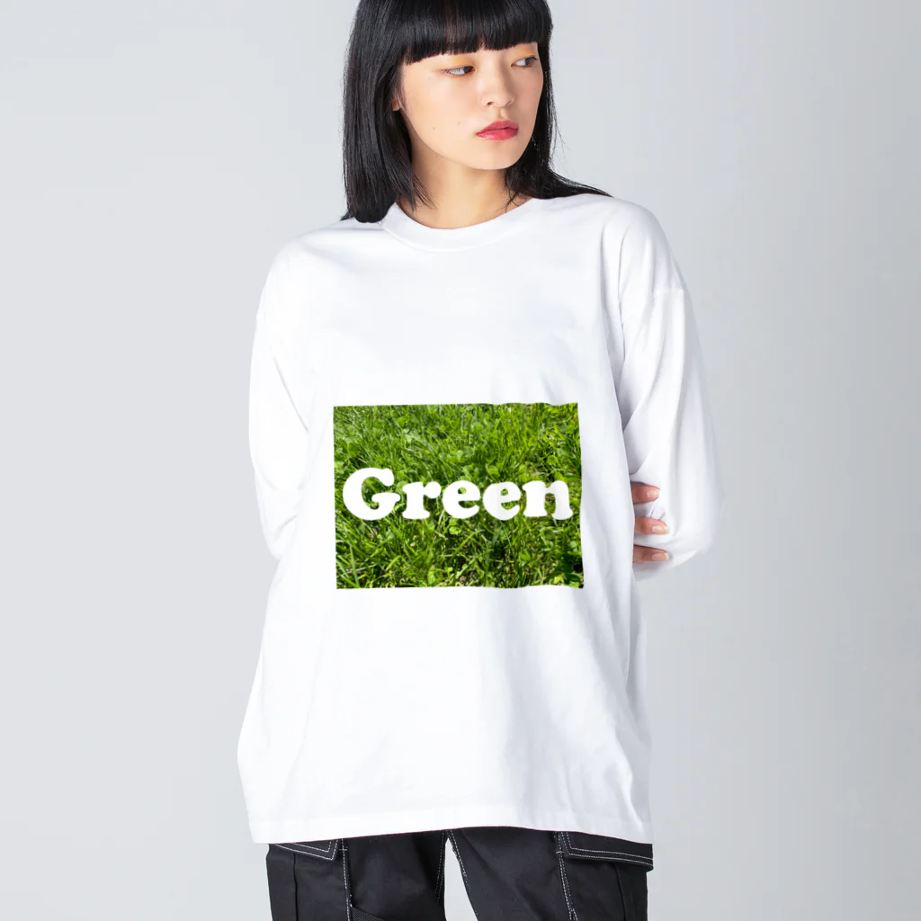 atelier_lapislazuliのGreen ビッグシルエットロングスリーブTシャツ