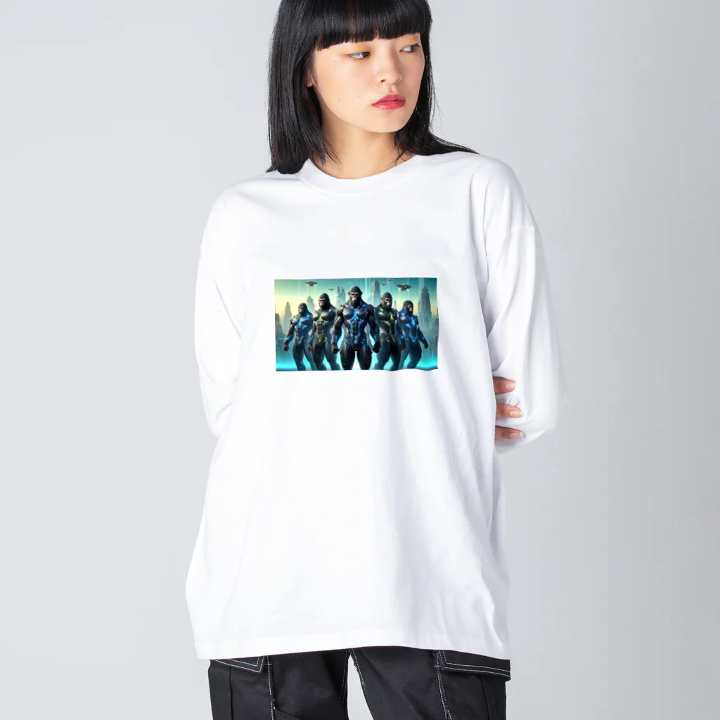 Animal_hero-457_AsukaYamamotoの未来のヒーローに変身したゴリラ Big Long Sleeve T-Shirt