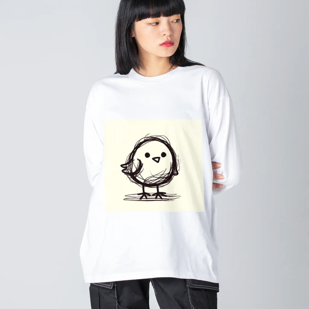 m aのてがきひよこのピピ ビッグシルエットロングスリーブTシャツ