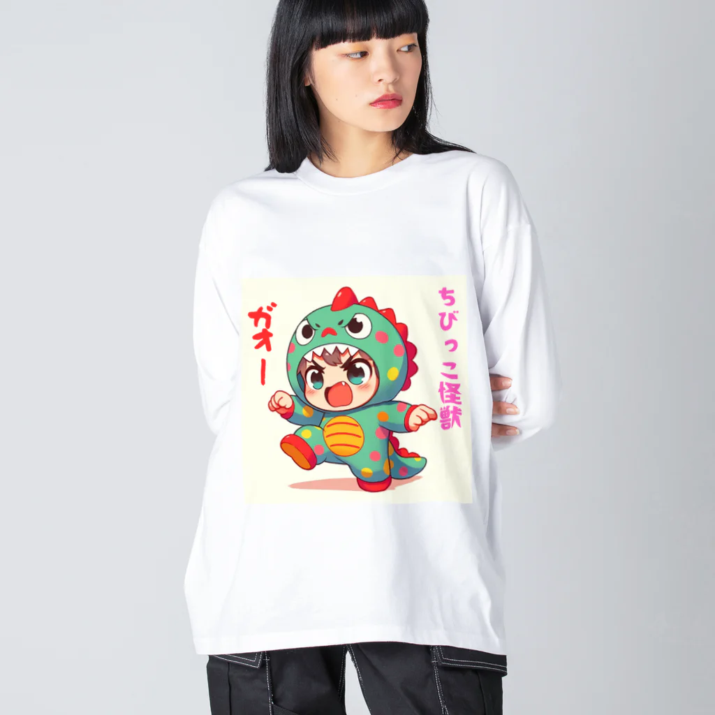 snow-birdのちびっこ怪獣 ビッグシルエットロングスリーブTシャツ