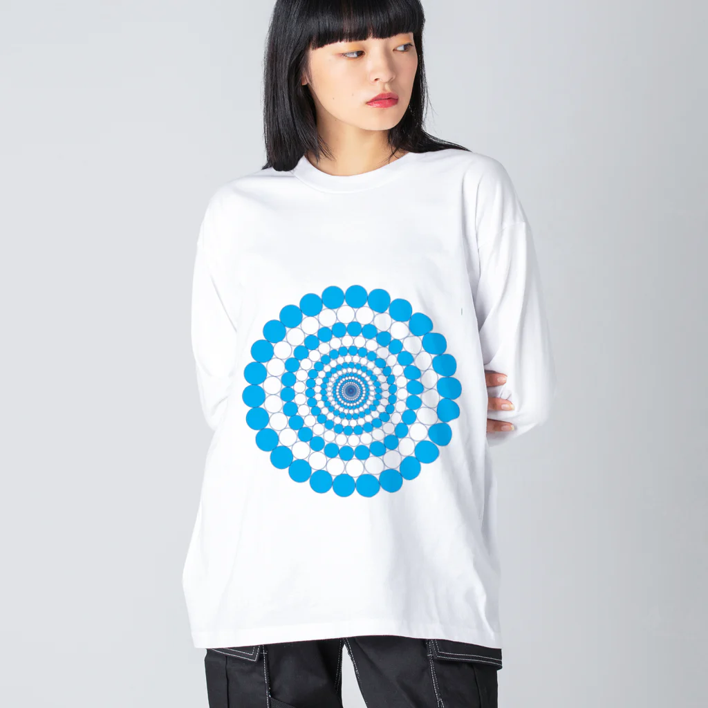 FONSデザインの水玉円3青 Big Long Sleeve T-Shirt