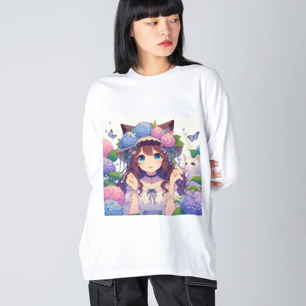 yos-1292583のねこニコばん ビッグシルエットロングスリーブTシャツ